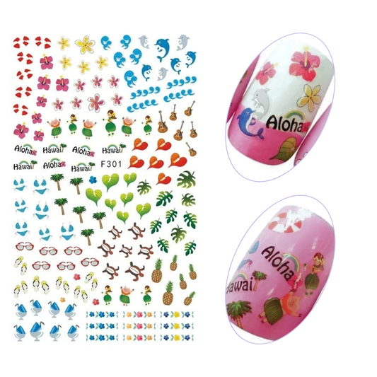 Aloha Summer Beach Nail Stickers