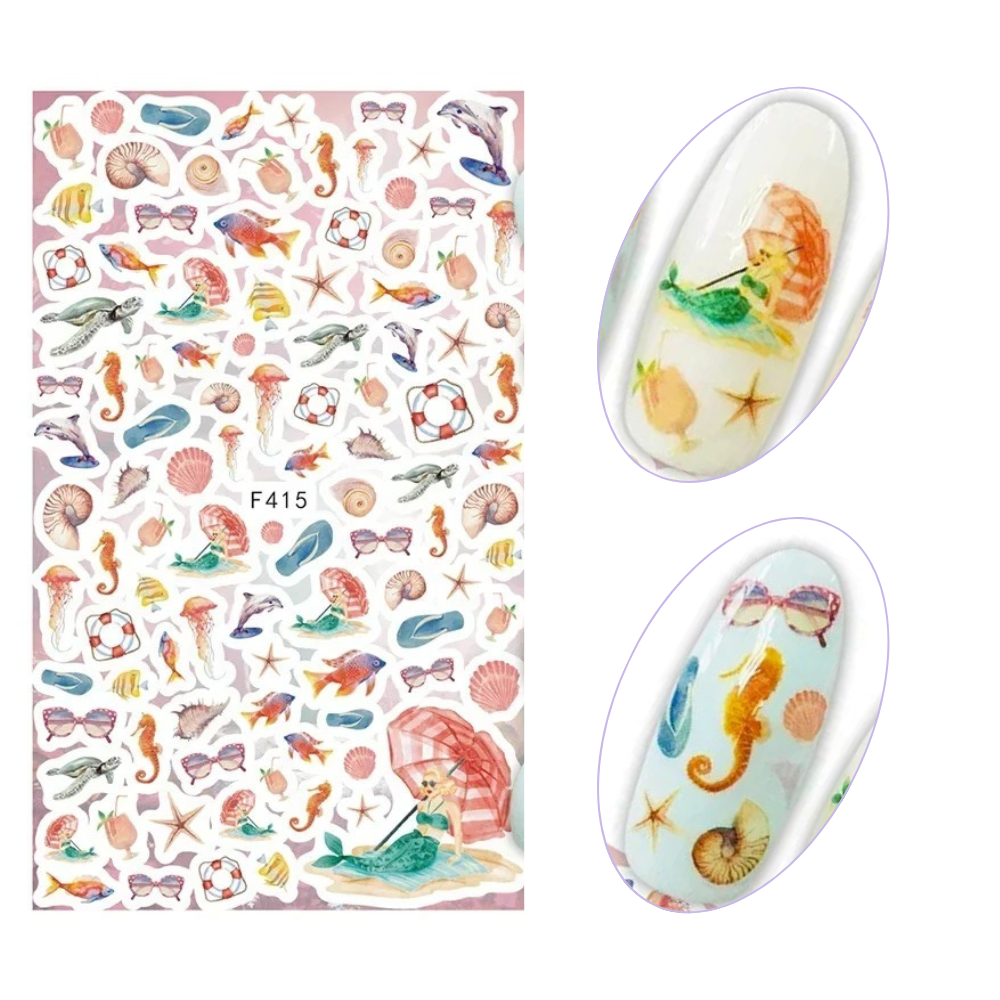 Aloha Summer Beach Nail Stickers