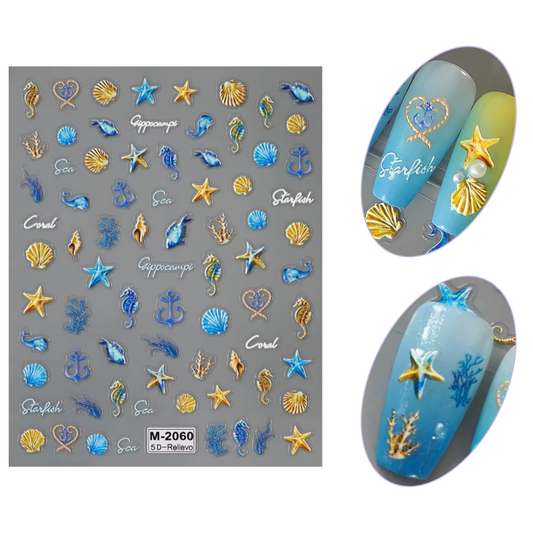 Beautiful Marine Life 5D Nail Stickers