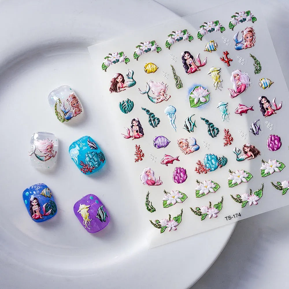 Magical Mermaid 5D Nail Art Stickers