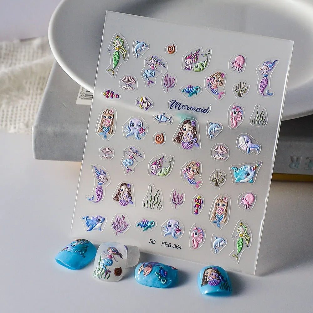 Magical Mermaid 5D Nail Art Stickers