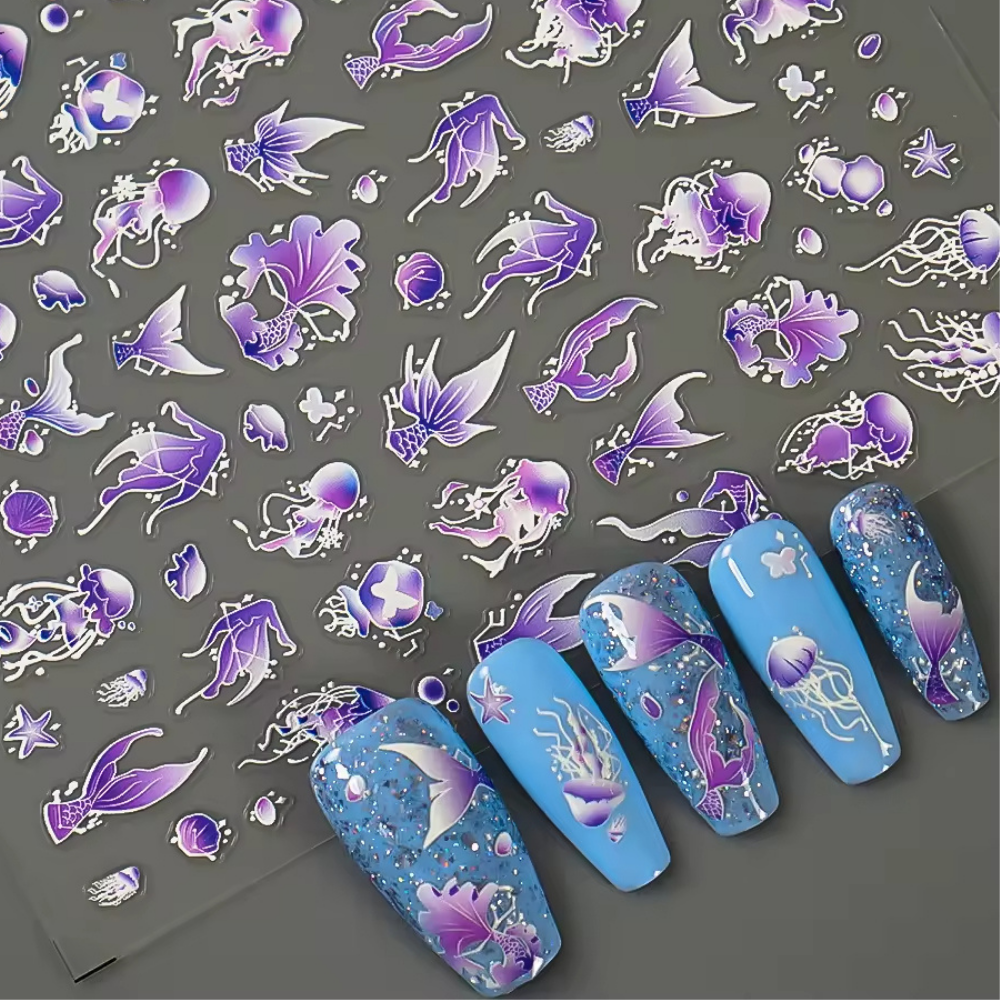 Mystical Mermaid Tail Nail Art in 5D