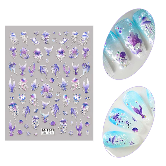 Mystical Mermaid Tail Nail Art in 5D