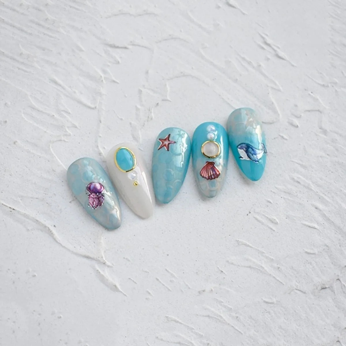 Deep Sea Life Blue 2D Nail Art Decals