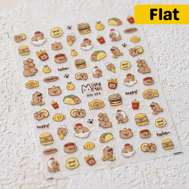 Foodie Capybara Nail Stickers