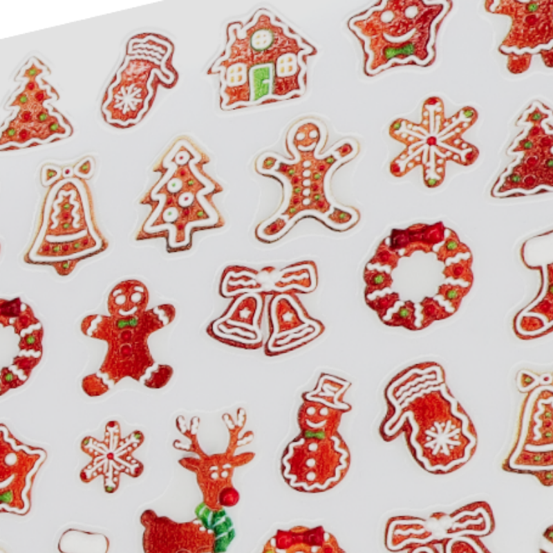 Gingerbread Cookie Nail Stickers in 5D