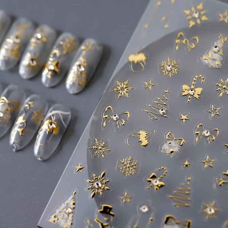 Golden Winter 5D Nail Stickers