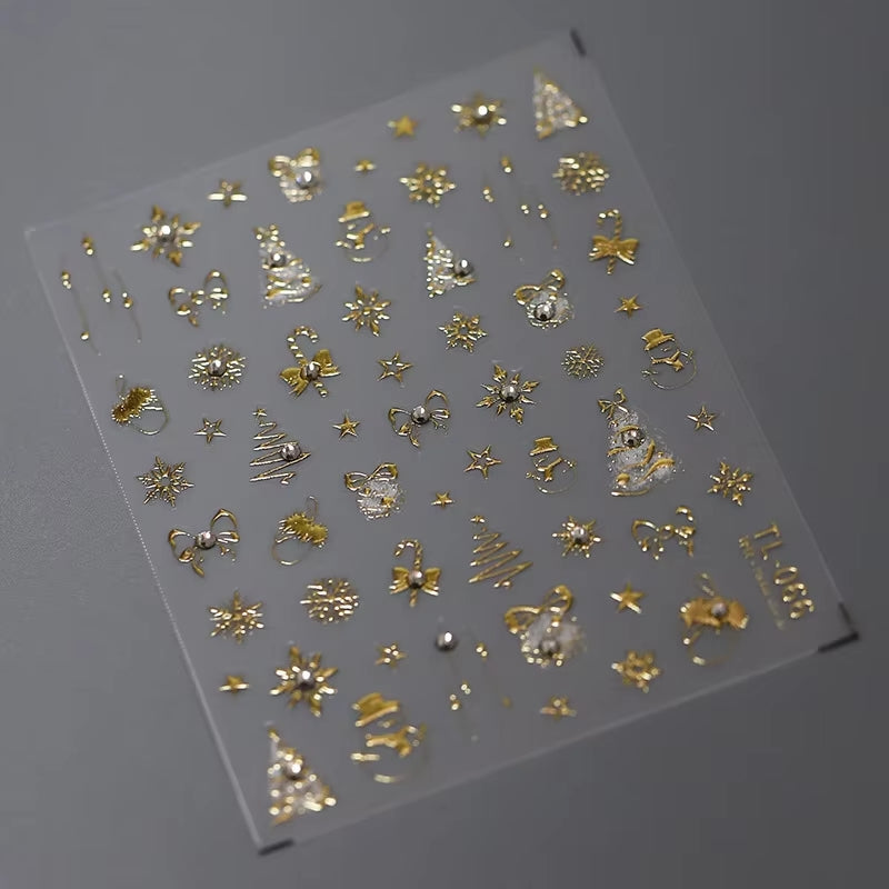 Golden Winter 5D Nail Stickers