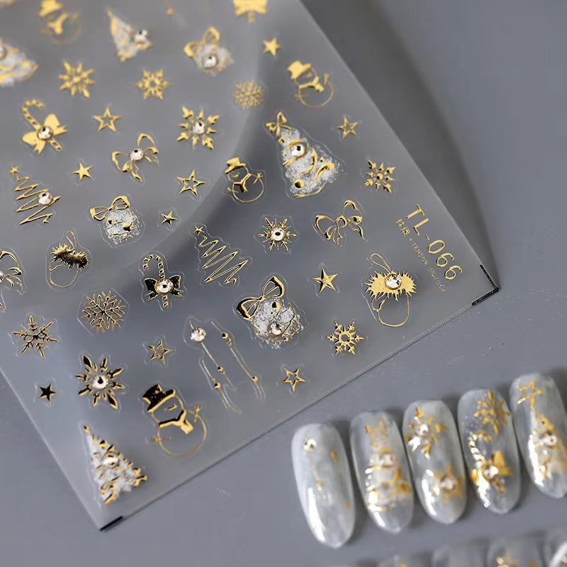 Golden Winter 5D Nail Stickers