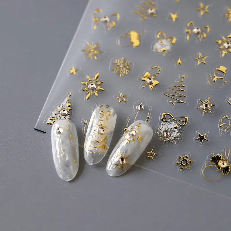 Golden Winter 5D Nail Stickers