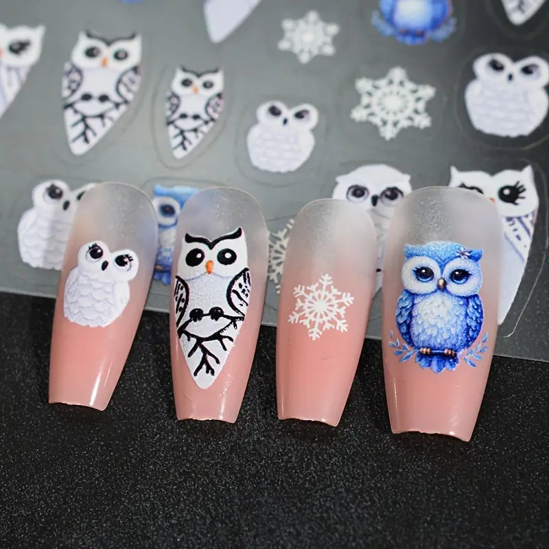 Winter Forest Animal Nail Stickers