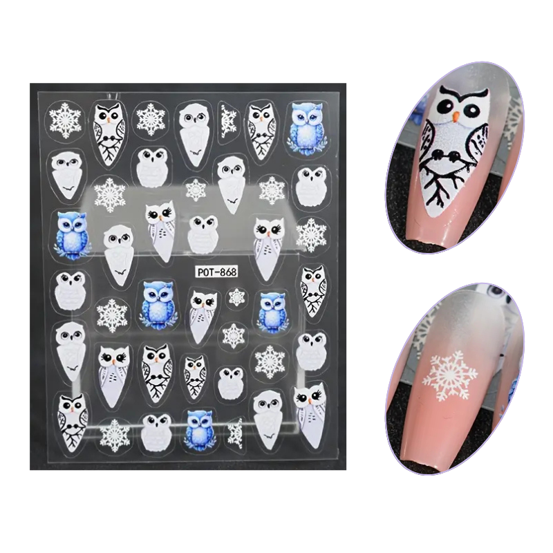 Winter Forest Animal Nail Stickers