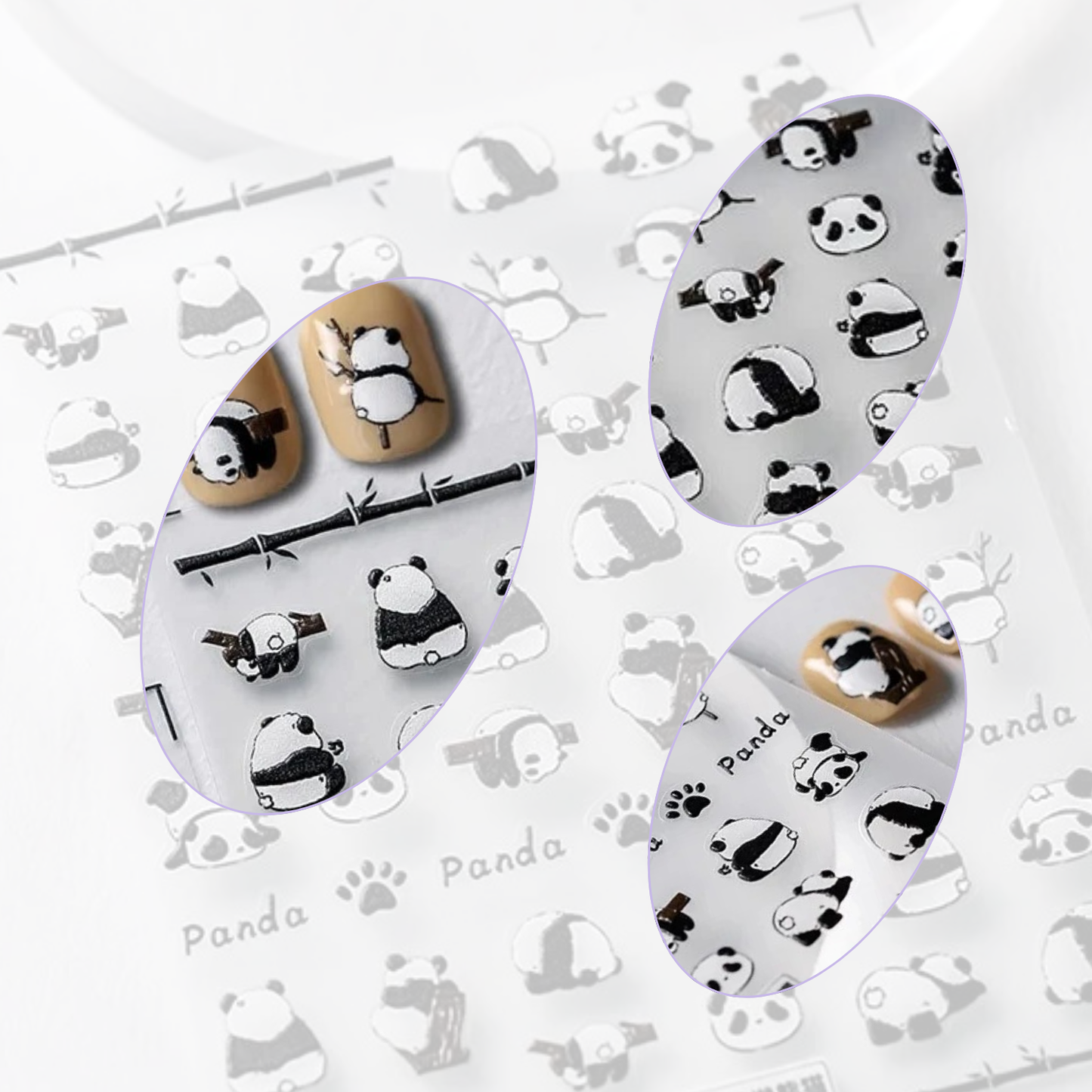 Panda 5D Cute Animal Print Nail Art Stickers