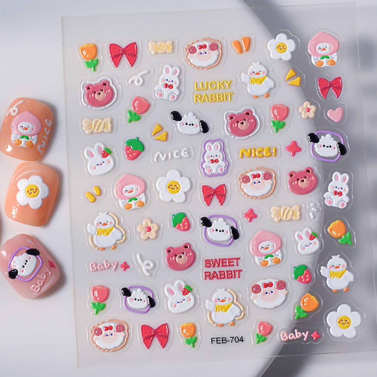 Playful Animal Mix Print Nail Sticker 5D