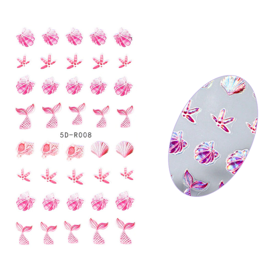 Purple Ocean Fantasy 5D Nail Stickers